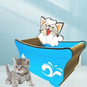Bathtub cat scratcher