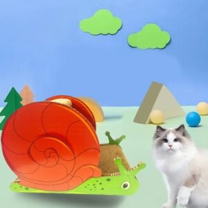 Snail-shaped cat scratcher